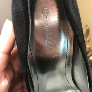 Calvin Klein block suede pump, classic heels